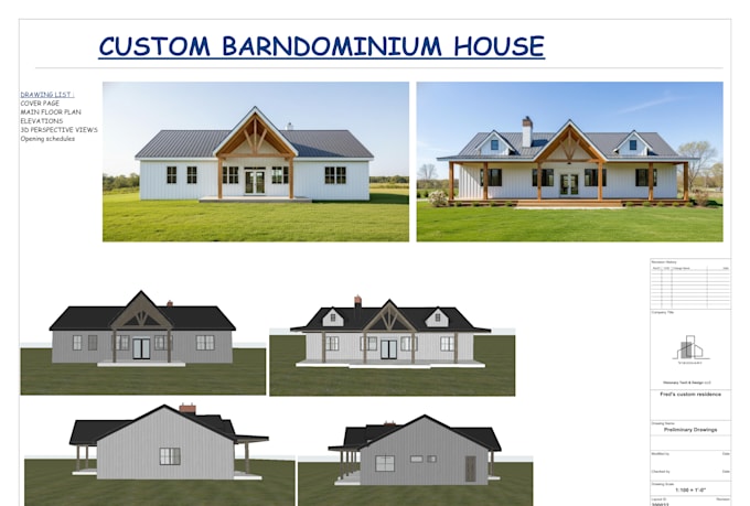 design custom barndominium floor plans and elevations